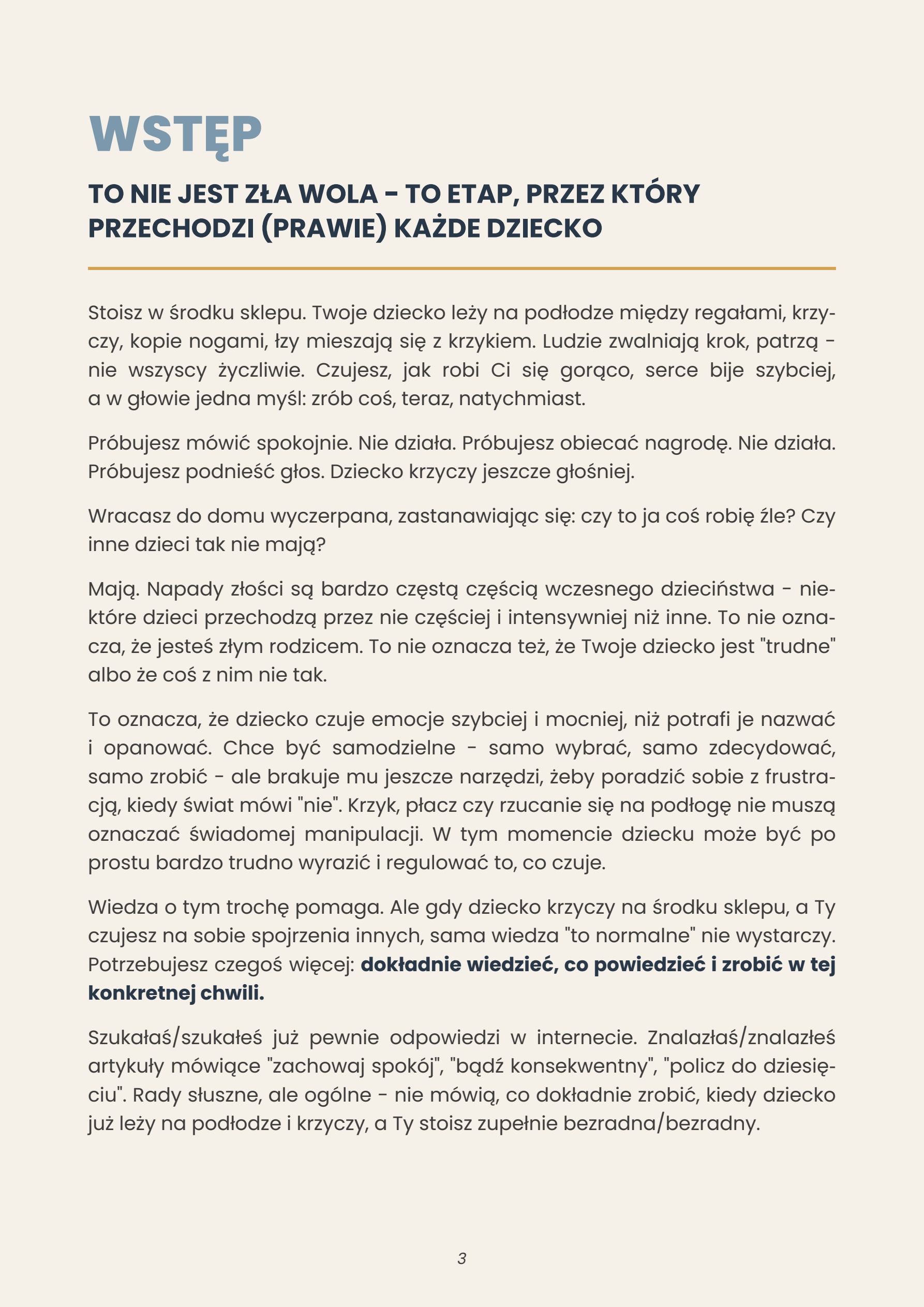 Fragment wstępu poradnika Spokój Zamiast Krzyku
